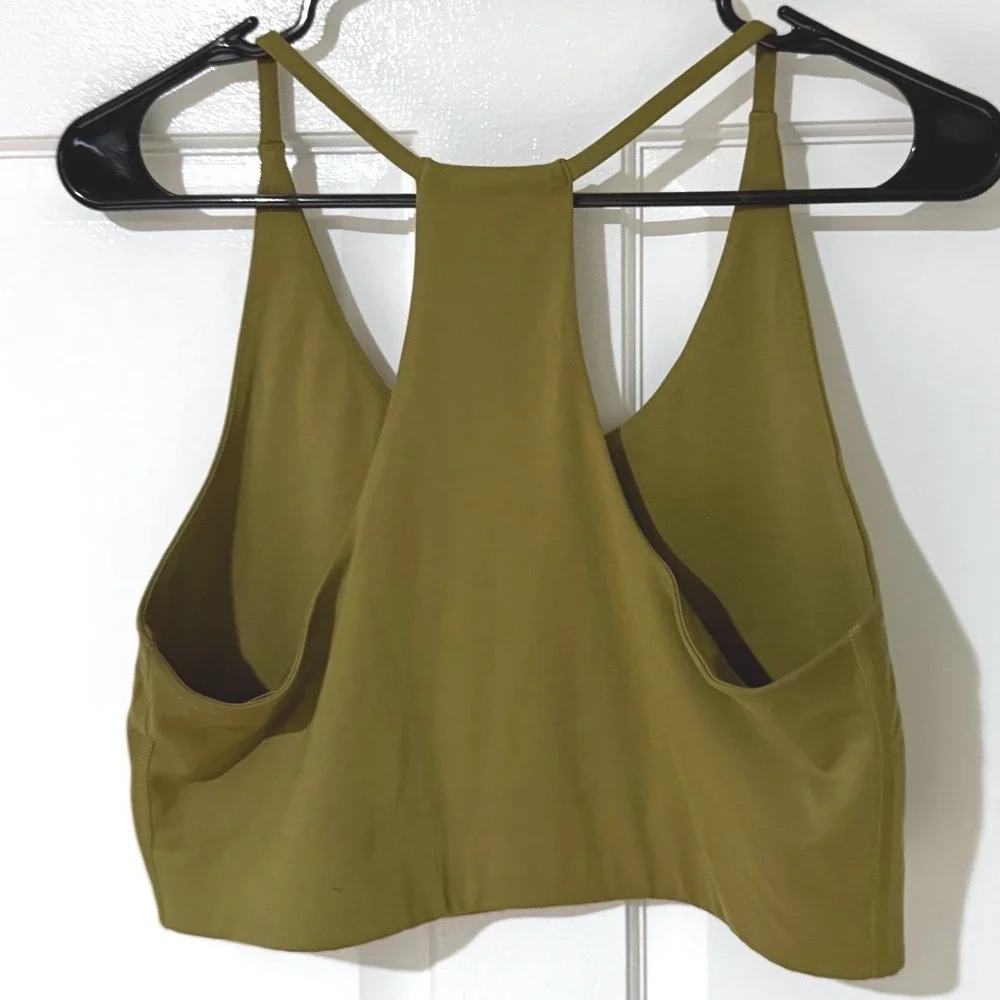Girlfriend Collective Paloma Sports Bra Moss Green Racerback Women XXL